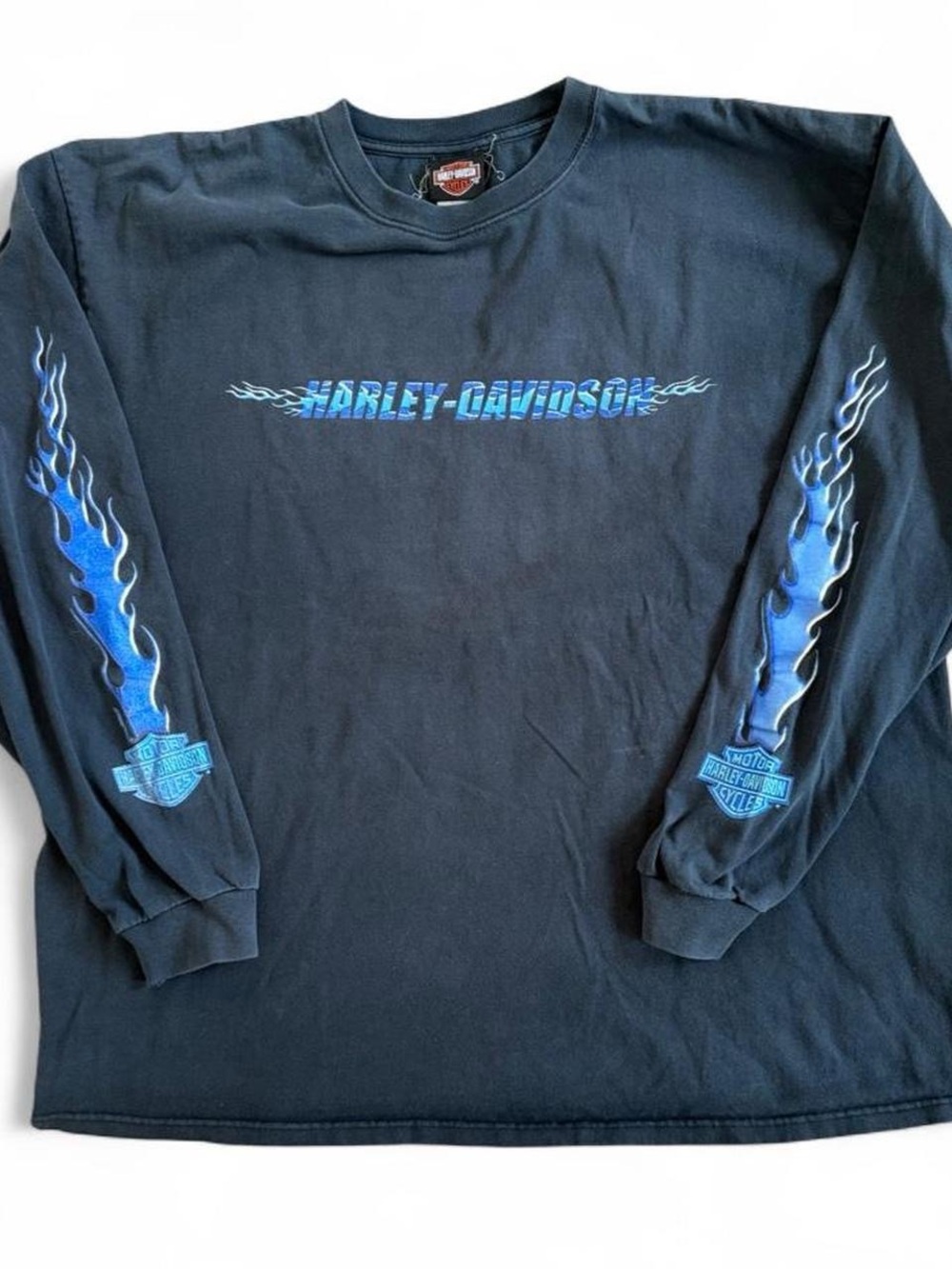 Vintage Harley-Davidson Blue Flame Long Sleeve Jamestown California Shirt